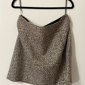 J. Crew Collection Tweed, Textured Skirt in Neutral Tones